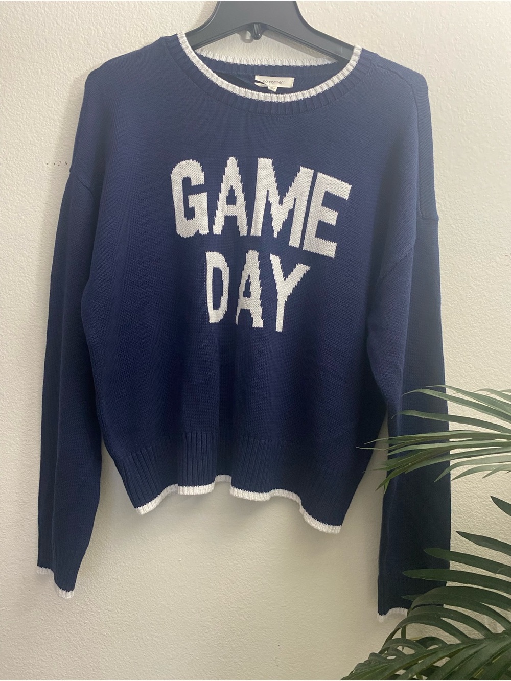 Unknown Brand Navy "Game Day" Crew Neck Sweater